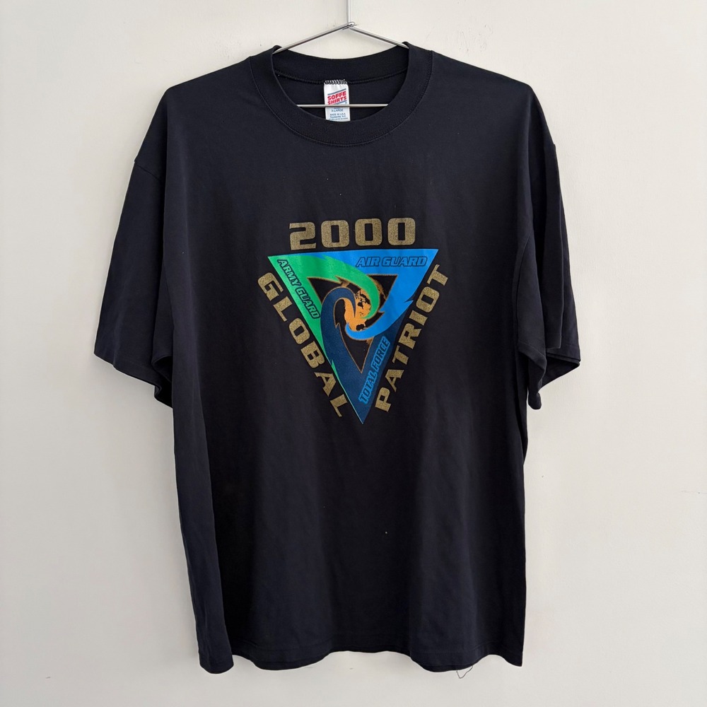 Soffe Shirts Vintage 2000 Global Patriot Air Guard Army Guard T-Shirt Black XL